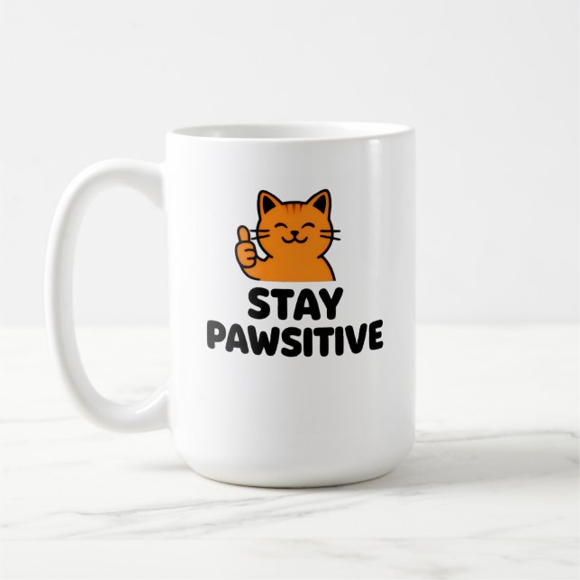 Cute Ginger Cat Thumbs up Coffee mug (Left)