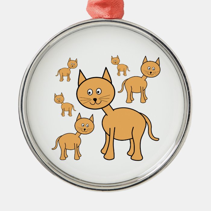 Cute Ginger Cats.  Cat Cartoon. Christmas Ornaments