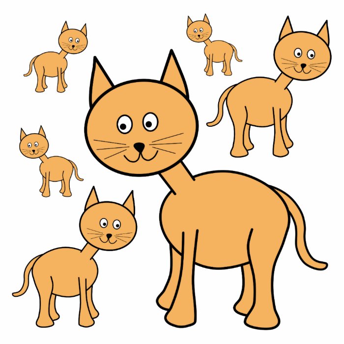 Cute Ginger Cats.  Cat Cartoon. Photo Sculptures