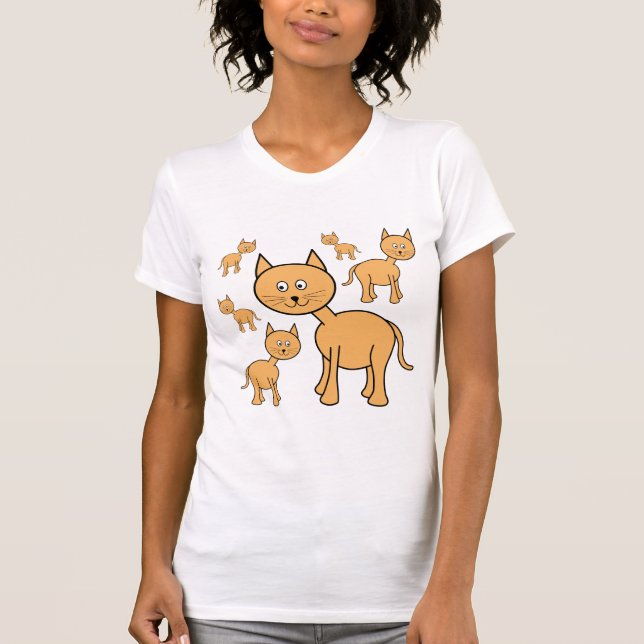 Cute Ginger Cats.  Cat Cartoon. T-Shirt (Front)