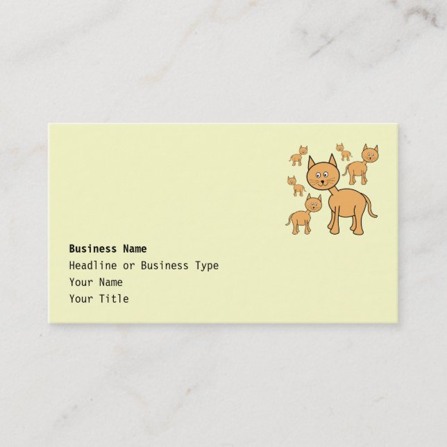Cute Ginger Cats. Orange Cat Cartoon. Business Card (Front)