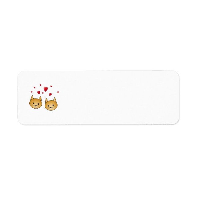 Cute Ginger cats. With Red Love Hearts. Label (Front)