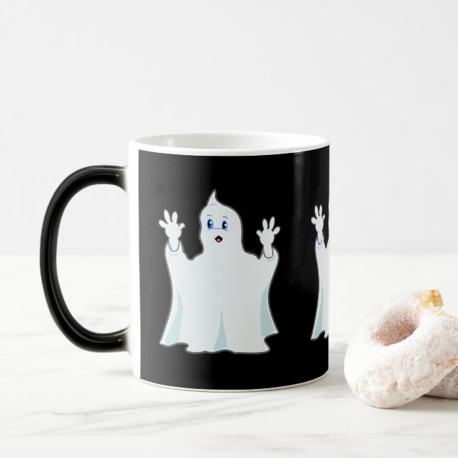 Cute Ginger Ghost Color Morph Mug (With Donut)