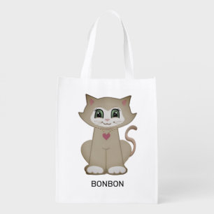 Cute Ginger Kitty Cat Grocery Bag