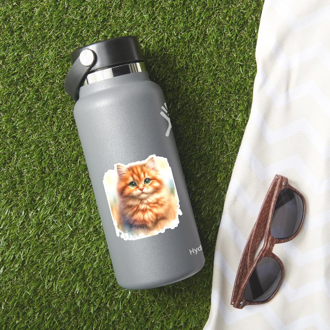 Cute Ginger Tabby Cat  Classic T-Shirt Sticker (HydroFlask Insitu)