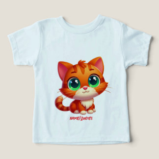 Cute Ginger Tabby Kitten Cartoon Toddler T-shirt