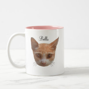 Cute ginger tabby kitty cat Two-Tone coffee mug