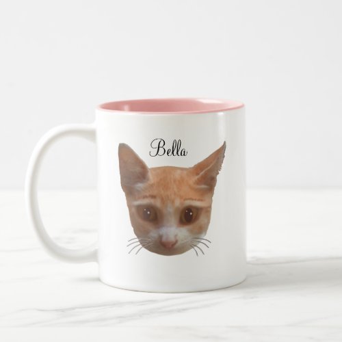 Cute ginger tabby kitty cat Two_Tone coffee mug