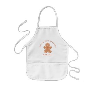 Cute Gingerbread Apron Baking with Grandma