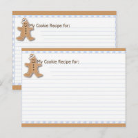 Cute Gingerbread Blank Recipe Card