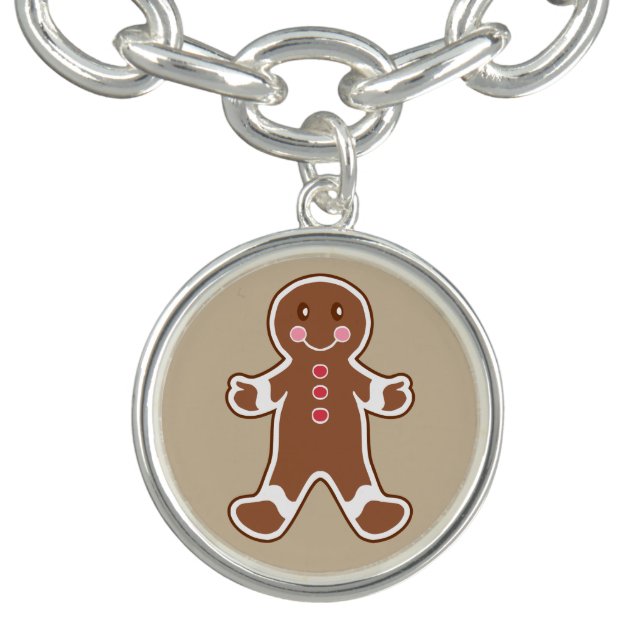 Cute Gingerbread Boy Charm Bracelet (Design)