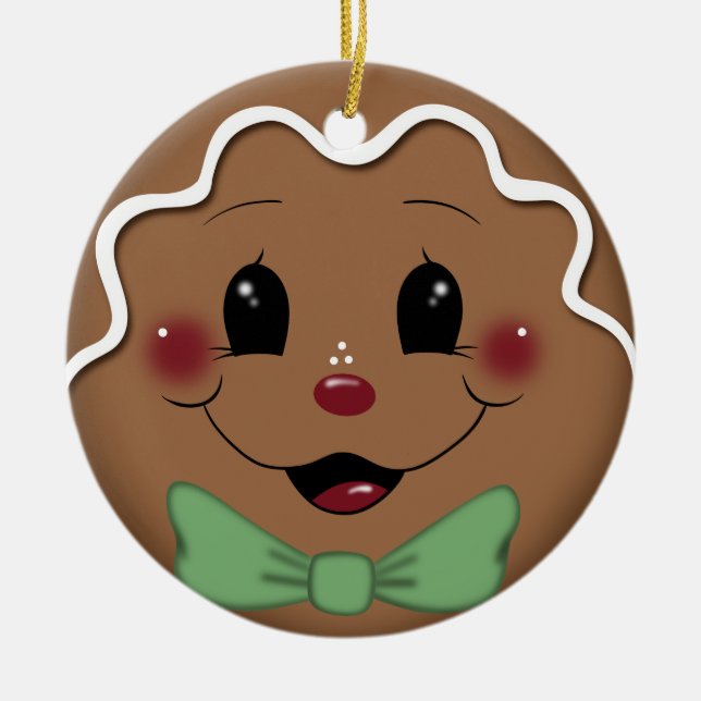 Cute gingerbread boy Christmas ornament  (Front)