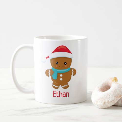 Cute Gingerbread Boy Personalized Christmas Mug