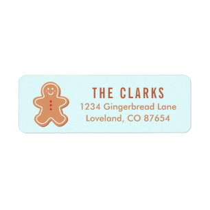 Cute Gingerbread Christmas Card Return Address Label