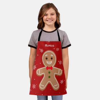 Cute Gingerbread Christmas Costume For Kids Apron by UrHomeNeeds at Zazzle