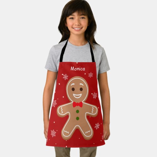 Cute Gingerbread Christmas Costume For Kids Apron