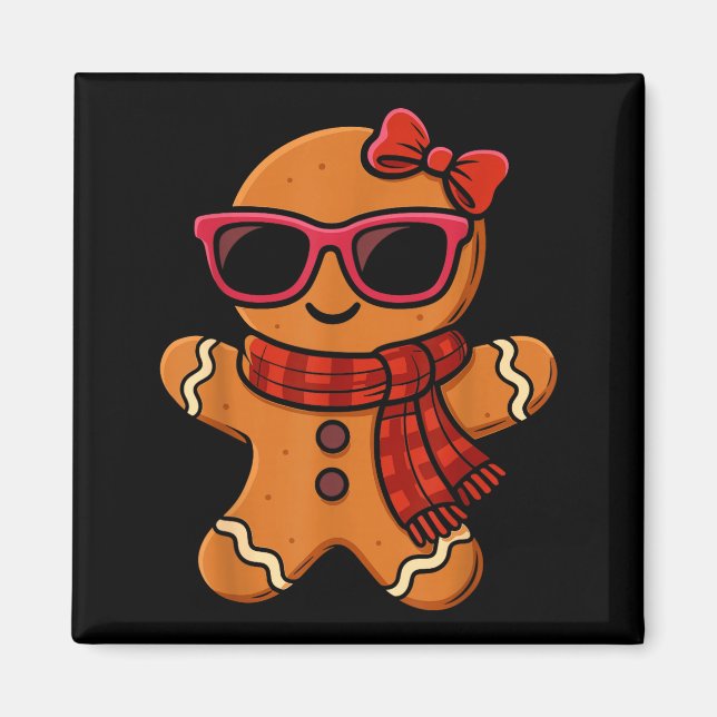 Cute Gingerbread Christmas For Women Girls Xmas  Magnet (Front)
