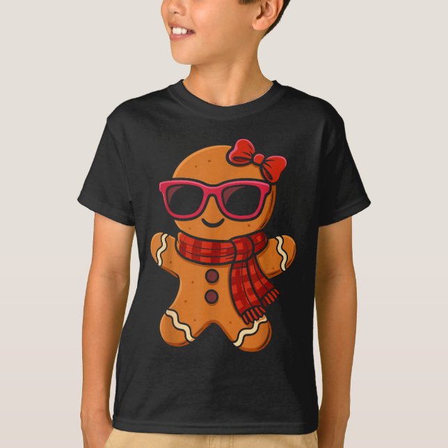 Cute Gingerbread Christmas For Women Girls Xmas  T-Shirt (Front)