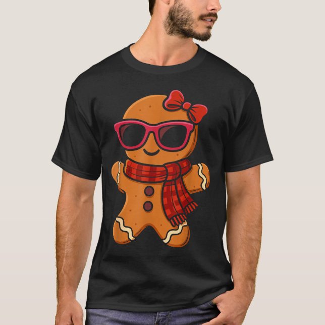 Cute Gingerbread Christmas For Women Girls Xmas  T-Shirt (Front)