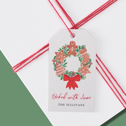 Cute Gingerbread Christmas Holiday Baked With Love Gift Tags