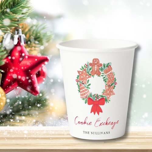 Cute Gingerbread Christmas Holiday Cookie Exchange Paper Cups