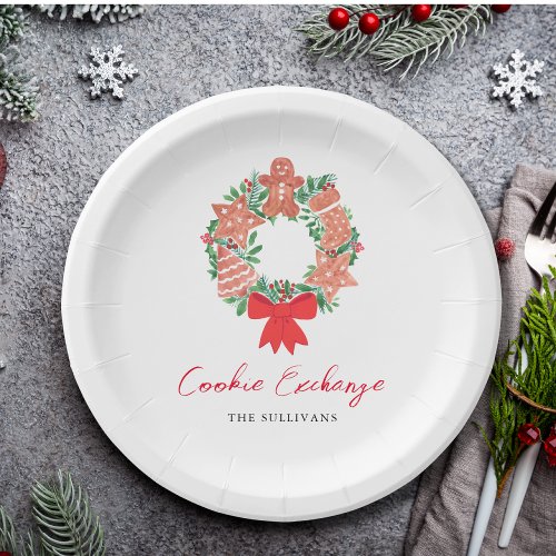 Cute Gingerbread Christmas Holiday Cookie Exchange Paper Plates