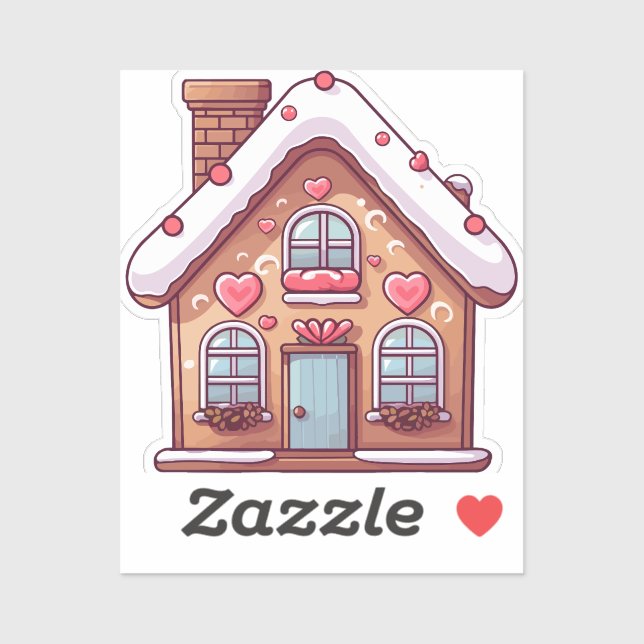 Cute Gingerbread Christmas Holiday House Sticker (Sheet)