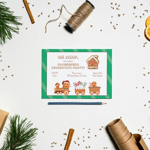 Cute Gingerbread Christmas Invitation