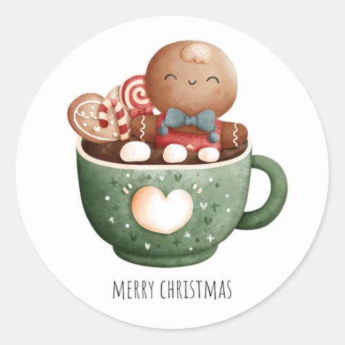 Cute Gingerbread  Classic Round Sticker