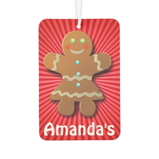 Cute Gingerbread Cookie Air Freshener (Back)