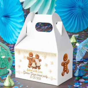 Cute Gingerbread Cookie Decorating Party Favor Boxes