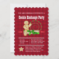 Cute Gingerbread Cookie Exchange Holiday Invite