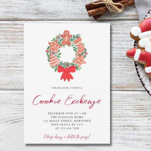 Cute Gingerbread Cookie Exchange Party Holiday Invitation