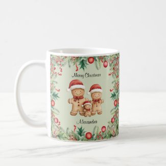 Cute Gingerbread Cookie Family Christmas