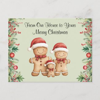 Cute Gingerbread Cookie Family Christmas