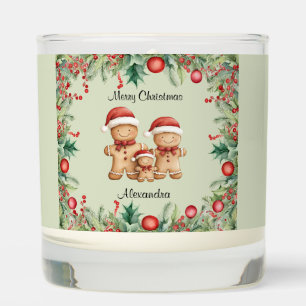 Cute Gingerbread Cookie Family Christmas Scented Candle