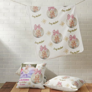 Cute Gingerbread Cookie Pattern Custom Name Baby B Blanket
