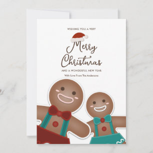 Cute Gingerbread Cookies Buddies Merry Christmas Holiday Card
