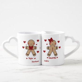 Cute Gingerbread Cookies Cartoon Coffee Mug Set by HeeHeeCreations at Zazzle