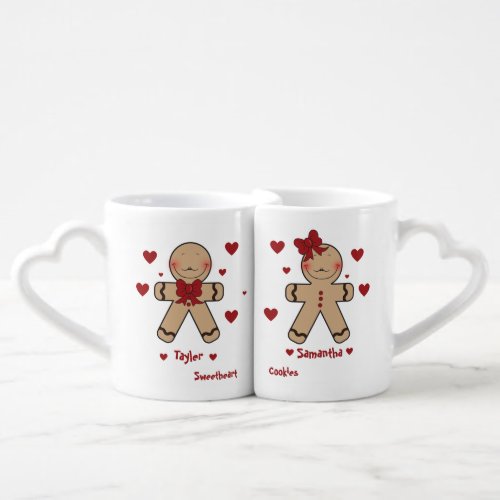 Cute Gingerbread Cookies Cartoon Coffee Mug Set