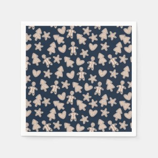 Cute Gingerbread Cookies Christmas Paper Napkins