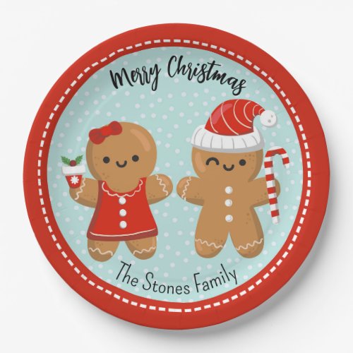 Cute Gingerbread Cookies Christmas Plates