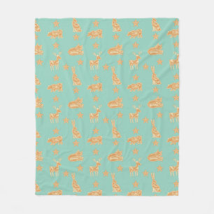 Cute Gingerbread Cookies on Mint Fleece Blanket