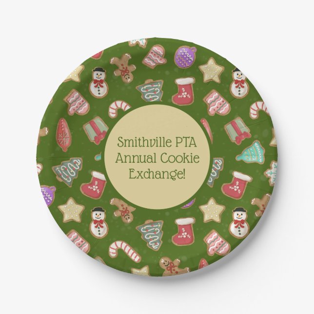 Cute Gingerbread Cookies Paper Plates (Front)