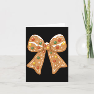 Cute Gingerbread Coquette Bow Christmas Xmas Pajam Card