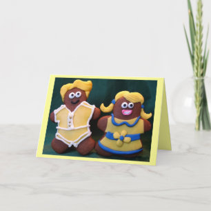 Cute Gingerbread Couple Wedding Card