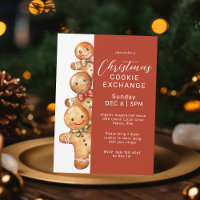 Cute Gingerbread Family Cookie Exchange Party