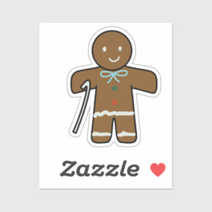 Cute Gingerbread for Book and Gift Custom Cut   Sticker