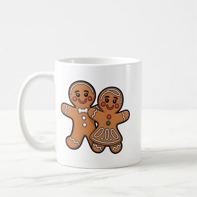 Cute Gingerbread Friends Coffee Mug (Left)