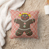 Cute Gingerbread Girl & Boy Christmas Throw Pillow | Zazzle